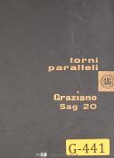 Graziano-Graziano Sag 20, Torni Paralleli lathe, Multi-Lingual, Maintenance Manual-SAG 20-01